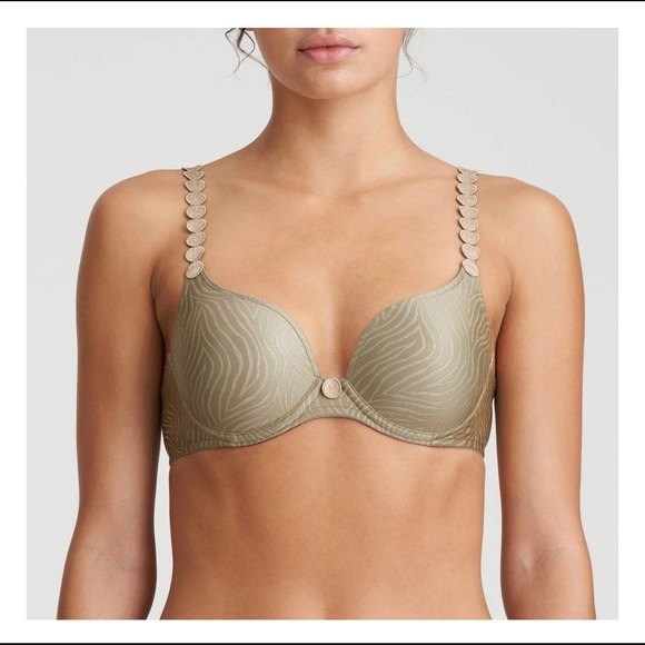 Marie Jo Women's Sz 36C L’Aventure Tom Green Zebra Print Underwire Bra - Picture 1 of 9